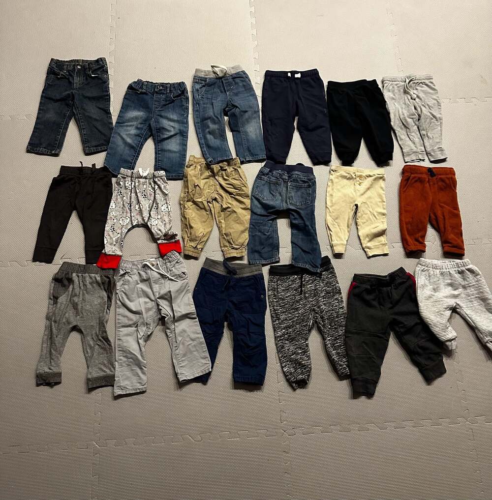 Large Lot of 18 Baby Boys Pants 12-18M Cat & Jack Old Navy Baby Gap Children's P